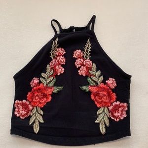 Charlotte Russe Floral sleeveless Cropped Top